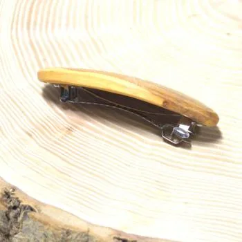 Holz Haarspange klein aus Pflaumenholz - haarspange holz haarklammer klein Pflaume oval