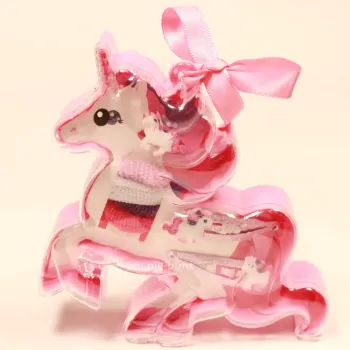 Magischer Einhorn-Frisier-Zauber: Haaraccessoires-Set in Geschenkbox - haarspange kinder einhorn haargummi ring set rosa box