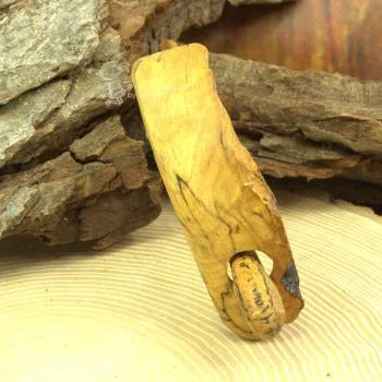 mittelgroße echt Holz Dutt Haarspange - Birke hell - haarspange mittelgross gebogen schmal holz birke hell