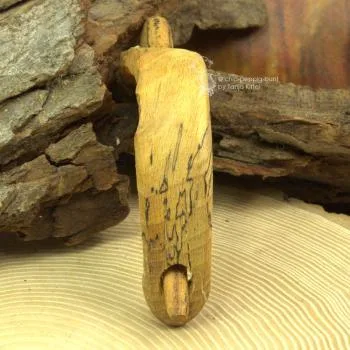 mittelgroße echt Holz Dutt Haarspange - Birke hell - haarspange mittelgross gebogen schmal holz birke hell