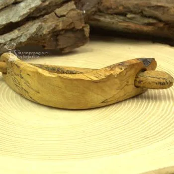 mittelgroße echt Holz Dutt Haarspange - Birke hell - haarspange mittelgross gebogen schmal holz birke hell