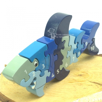 3D Holz Puzzle als Hai Fisch