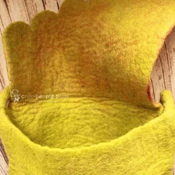 Umhängetasche filz olive 1 Fach - handtasche filz blatt gross olive gruen 1fach