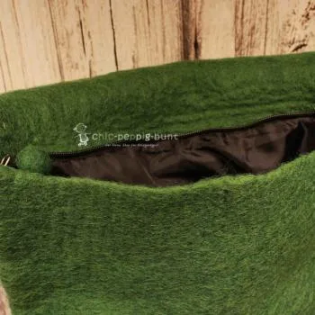 Umhängetasche filz grün gross Calla Blüte weiss - handtasche filz knopf perle gross reissverschluss kala bluete gruen