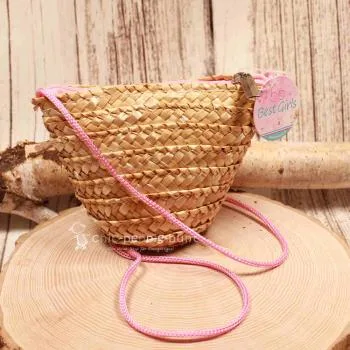 Handtasche Kinder Basttasche natur mit glitzer Schmetterling - handtasche kinder korb rattan 1fach reissverschluss natur schmetterling