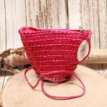 Handtasche Kinder Basttasche pink Schmetterling - handtasche kinder korb rattan 1fach reissverschluss pink schmetterling