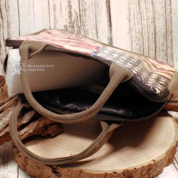 I-Pad-Mini Utensilientasche grau-braun Flagge Amerika