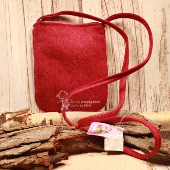 Umhängetasche Kinder Filz Eule rosa