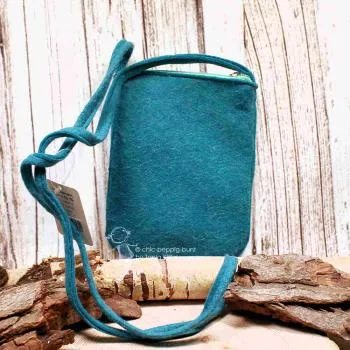 Umhängetasche Kinder Filz Eule türkis - handtasche umhaengetasche eule gesicht tuerkis mini