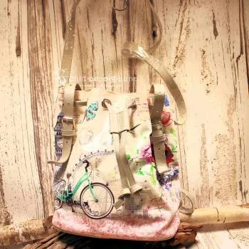 Umhängetasche Beutel Kunstleder bunt - handtasche umhaengetasche kunstleder rosa creme beuteltasche