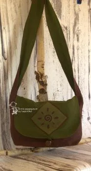 Handtasche in Erdtöne - Motiv Spirale - handtasche olive gr n braun schnecke