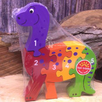 3 D Holz Puzzle Dinosaurier mit Zahlen von 1-5