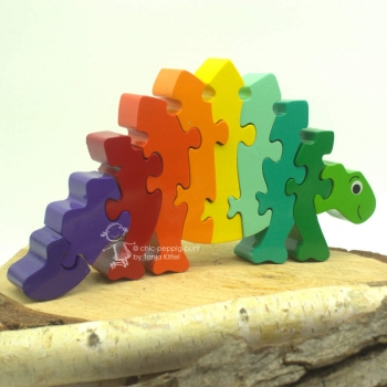 Dinosaurier als 3D Holz Puzzle