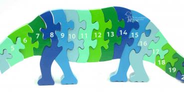 3D Puzzle mit Zahlen als Dinosaurier