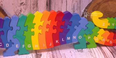 3D Puzzle mit Buchstaben als Krokodil