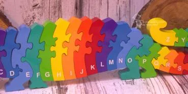 3D Puzzle mit Buchstaben als Krokodil