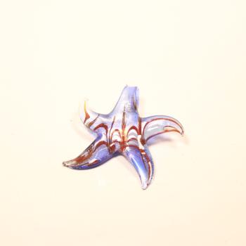 XXL Kettenanhänger Glasstern – Blau marmoriert mit großer Öse