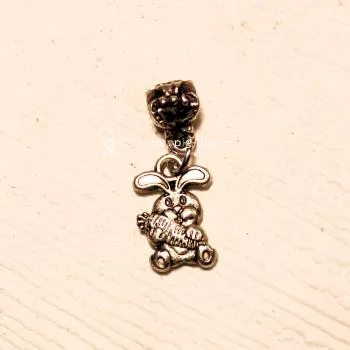Kettenanhänger mini Hase - Ostern - kettenanhaenger hase modeschmuck versilbert mini ostern