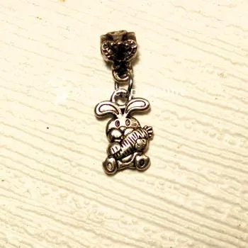 Kettenanhänger mini Hase - Ostern - kettenanhaenger hase modeschmuck versilbert mini ostern