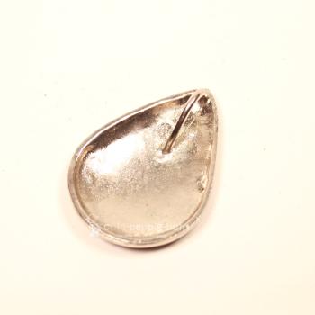 Kettenanhänger Porzellan-Tropfen – Pink & Brombeere versilbert