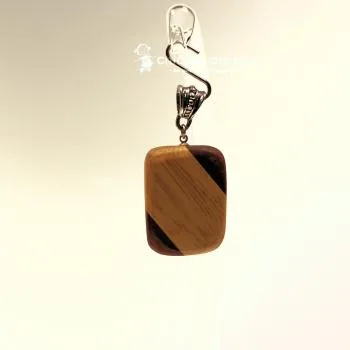 Kettenanhänger verleimtes Holz mit Pferdekopf - kettenanhaenger modeschmuck holz rechteck pferdekopf