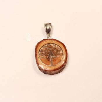 Kettenanhänger Baumscheibe mit Baum des Lebens