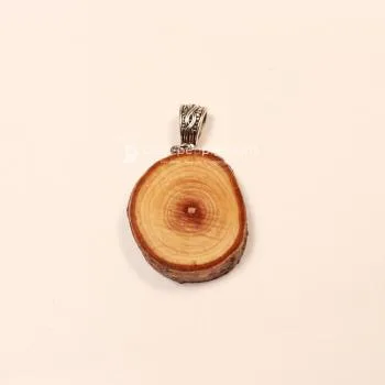Kettenanhänger Baumscheibe mit Baum des Lebens - kettenanhaenger modeschmuck holz rund scheibe lebensbaum