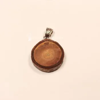 Kettenanhänger Baumscheibe mit Ornament - kettenanhaenger modeschmuck holz rund scheibe ornament