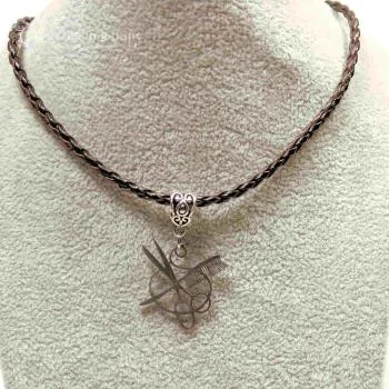 Kettenanhänger Kamm & Schere versilbert Friseur Werkzeug - kettenanhaenger modeschmuck versilbert schere kamm friseur