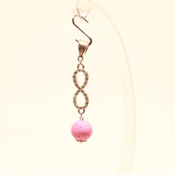 Unendlichkeits-Kettenanhänger mit rosa Korkperle & Strass