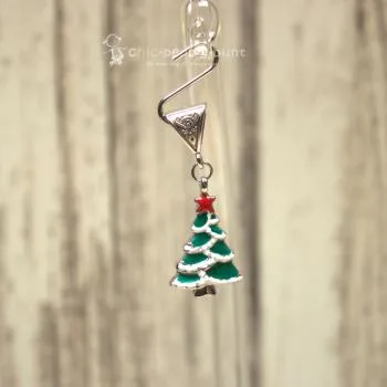Kettenanhänger versilbert Weihnachten Christbaum grün emailliert - kettenanhaenger modeschmuck weihnachten baum gruen klein