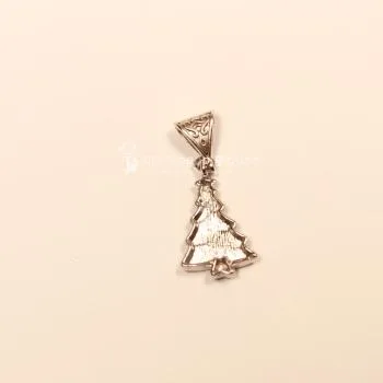 Kettenanhänger versilbert Weihnachten Christbaum grün emailliert - kettenanhaenger modeschmuck weihnachten baum gruen klein