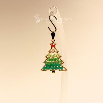 Kettenanhänger vergoldet Weihnachtsbaum grün