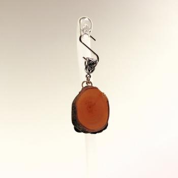 Kettenanhänger Weihnachten Holzscheibe mit Nikolausstrumpf