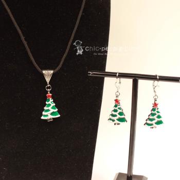 Schmuck-set Ohrringe mit Kettenanhänger Baum