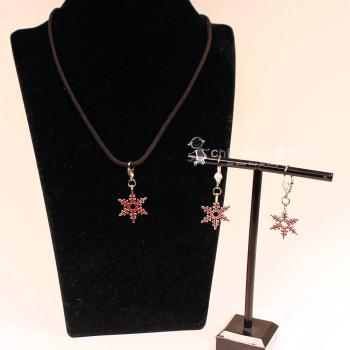 Schmuck-set Ohrringe mit Charmsanhänger Schneeflocke