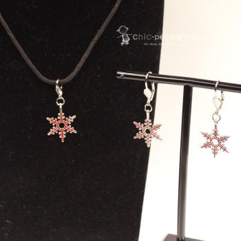 Schmuck-set Ohrringe mit Charmsanhänger Schneeflocke