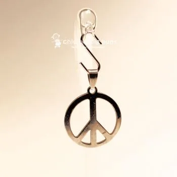 Kettenanhänger xxl Peace Zeichen versilbert - kettenanhaenger peace modeschmuck versilbert xxl gross