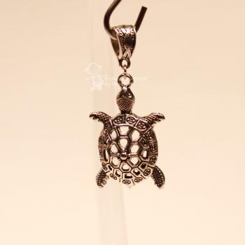 XL Kettenanhänger Schildkröte – Versilberter Eyecatcher aus Metall