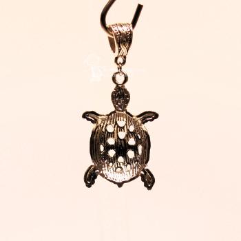 XL Kettenanhänger Schildkröte – Versilberter Eyecatcher aus Metall