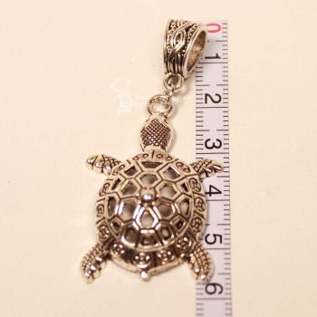 XL Kettenanhänger Schildkröte – Versilberter Eyecatcher aus Metall