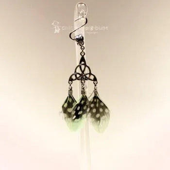 Kettenanhänger Traumfänger versilbert Feder punkte mint grün - kettenanhaenger traumfaenger metall versilbert federn punkte dots mint gruen