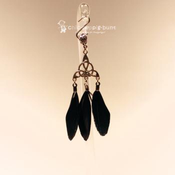 Kettenanhänger Traumfänger Feder schwarz