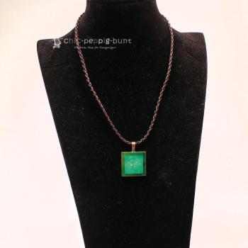 Antik-Look Kettenanhänger Türkis-Grün – Polymer Clay Unikat von Perlenundmehr