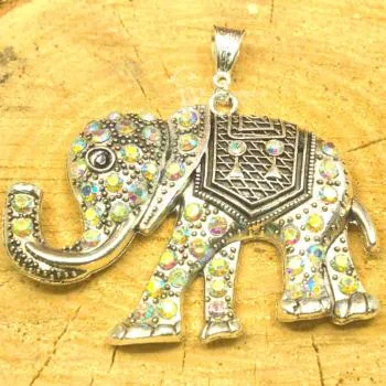 Kettenanhänger großer Strass Elefant
