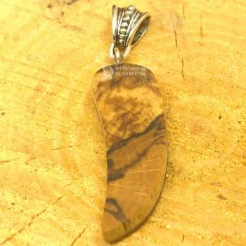 Kettenanhänger Zahn aus echt Holz