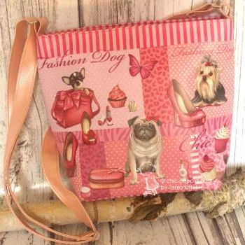 Umhängetasche klein - mit witzigen Hundemotiv - kinderhandtasche rosa klein hunde