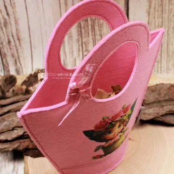 Kindertasche Filz handgenäht rosa kleine Fee - kindertasche geschenktasche rosa klein fee