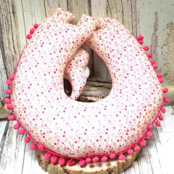 Nackenkissen Blumen rosa-rot-weiss Monster Gesicht