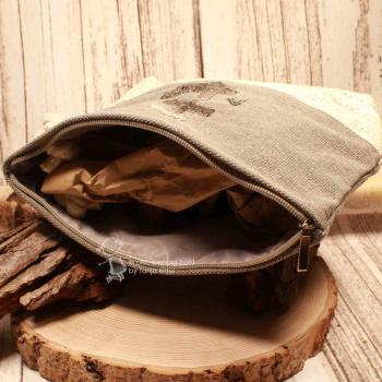 Kosmetiktasche Stoff Glitzer grau Anker